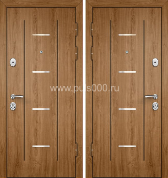 Входная металлическая дверь с отделкой светло-коричневого цвета