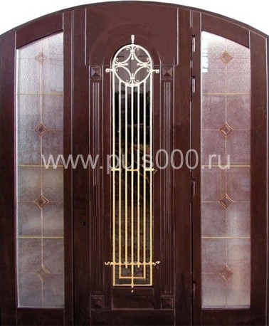 Трёхконтурная арочная дверь АР-35 из массива с ковкой, цена 150 000  руб.